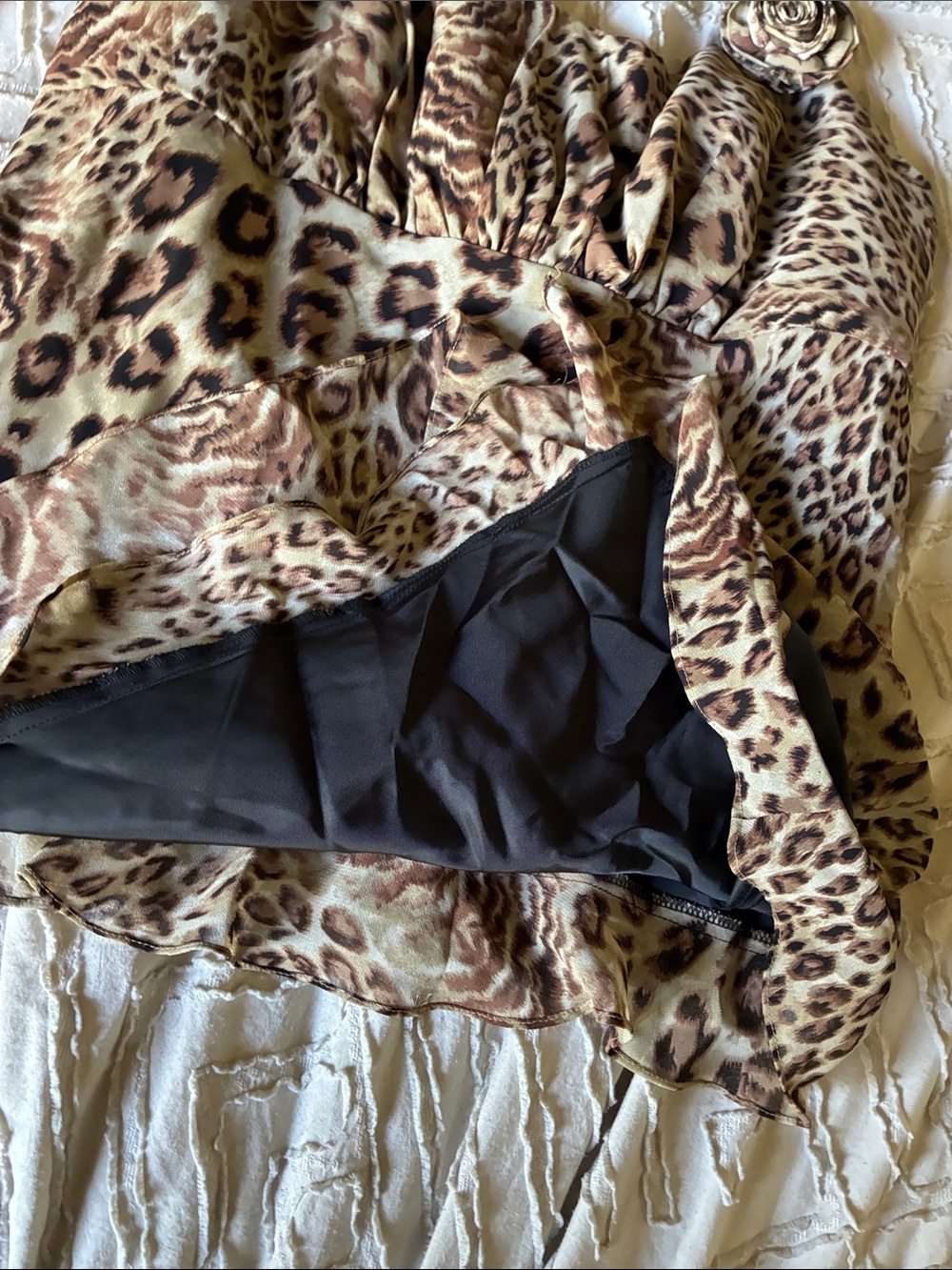 Jackie Jon Leopard-Print Asymmetric Cami Top in Brown, Green & Black - Picture 11 of 12